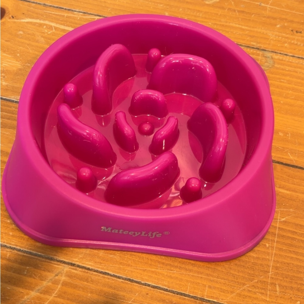 Pink Slow Feeder Dog Bowl